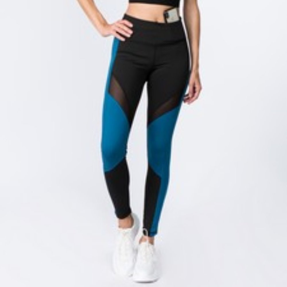Active High Rise Colorblock Mesh with Pockets B/B